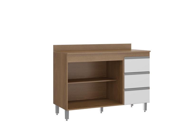 Bajo mesada 2 puertas y 3 cajones PERFIL 449 - AVELA/BLANCO
