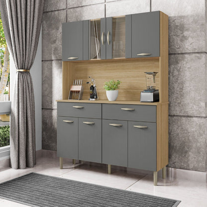 Kit de cocina 8 puertas PAN - FREIJO/GRIS