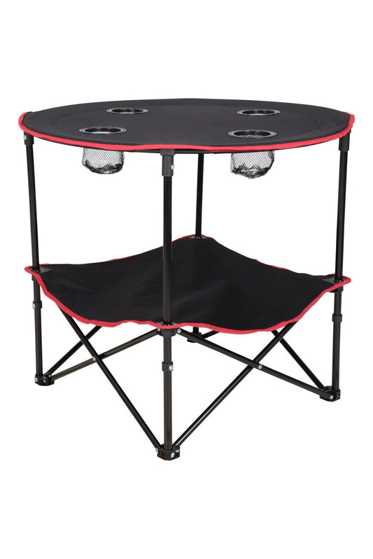 Mesa plegable para camping con posa vasos