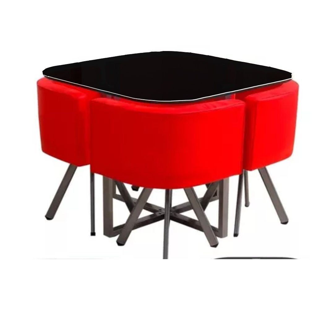 Juego de comedor 4 sillas Quesito - ROJO