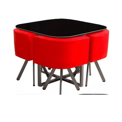 Juego de comedor 4 sillas Quesito - ROJO