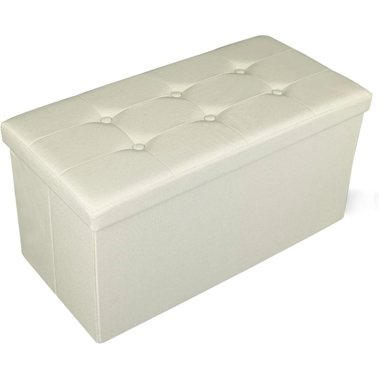 Baúl puff Houston Cuerina - CREMA