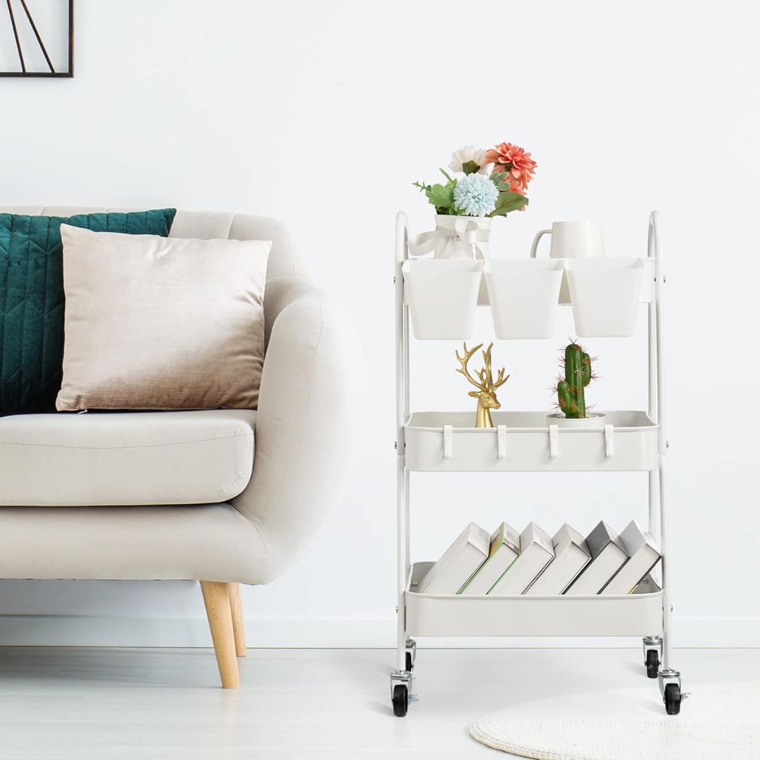 Carro organizador de metal SH60 - BLANCO