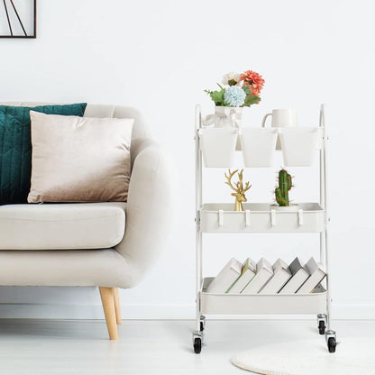 Carro organizador de metal SH60 - BLANCO