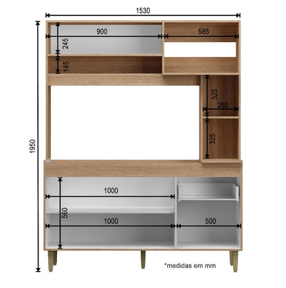 Cocina compacta Splendore 1530 - MIEL/NEGRO