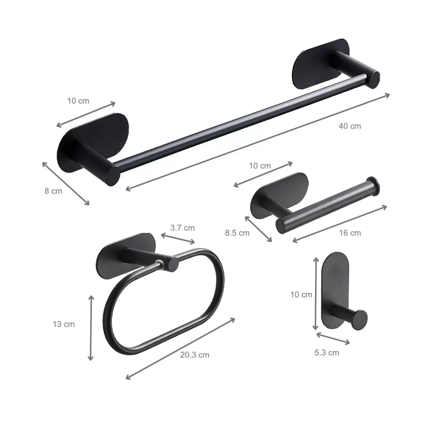 Accesorios para baño 4 piezas adhesivas - EG1947