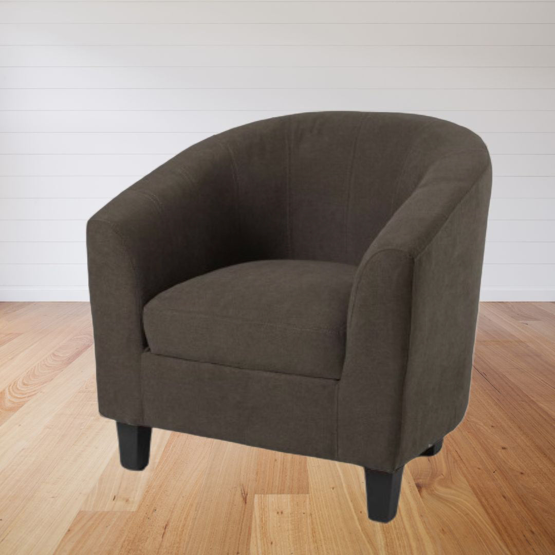 Butaca U tapizada en tela - MARRON