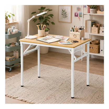 Mesa plegable en MDF y Hierro ESH0075M - MARRÓN/BLANCO
