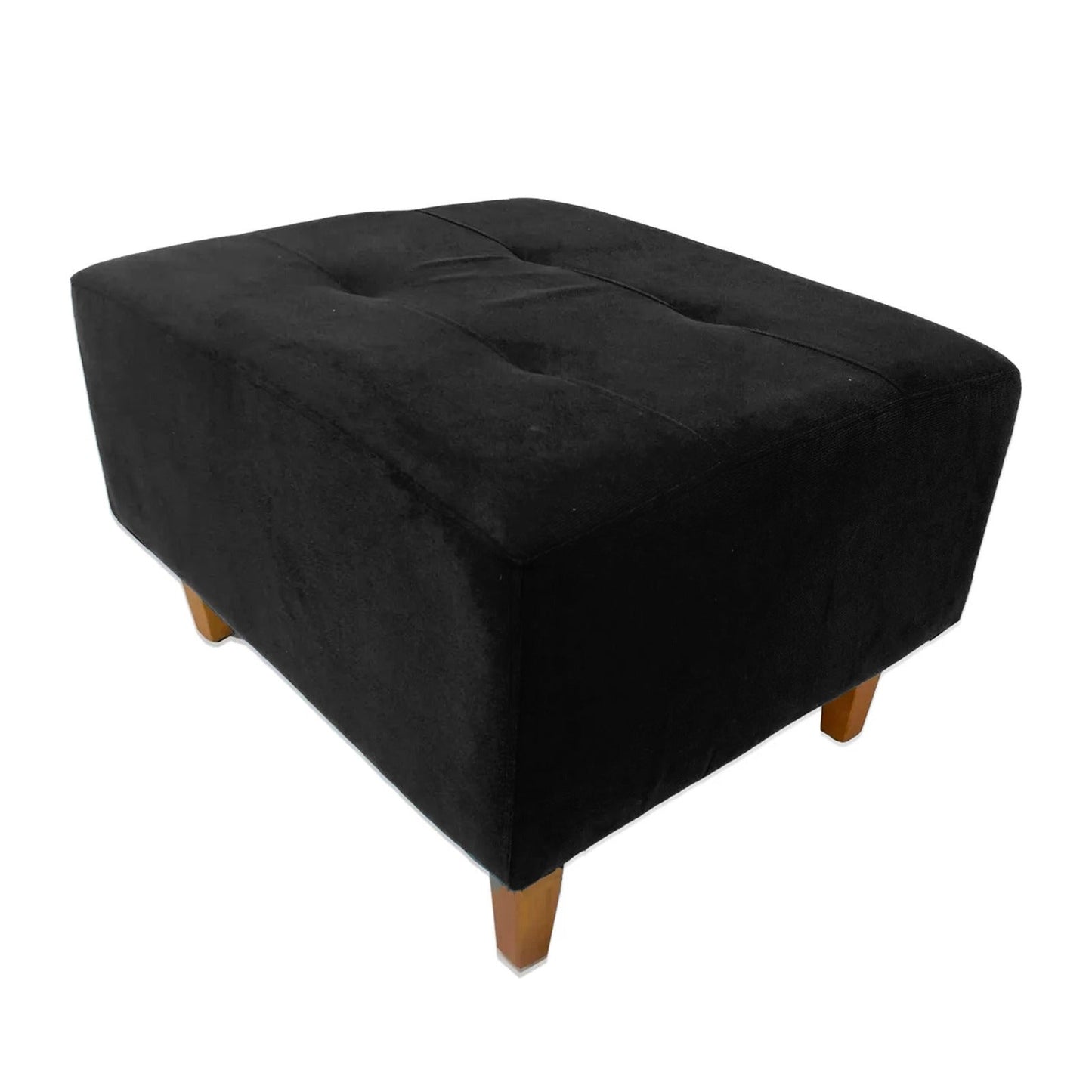 Puff rectangular en tela - NEGRO