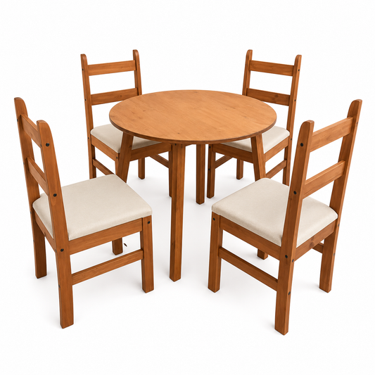 Juego de comedor redondo Lucia 4 sillas 1217 - CERA 