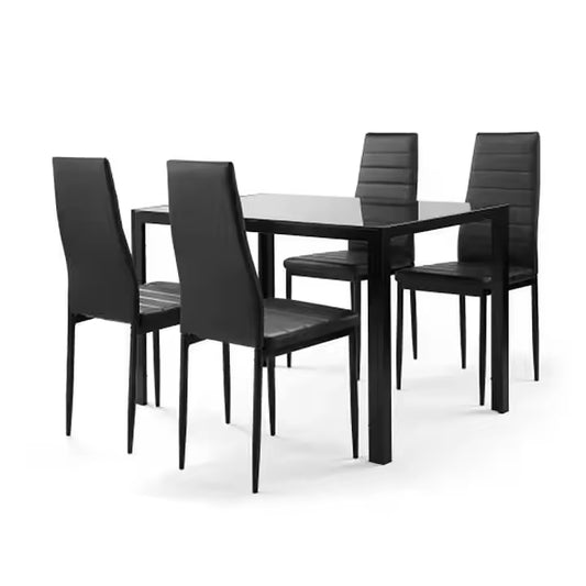 Juego de comedor 4 sillas Avatar - NEGRO