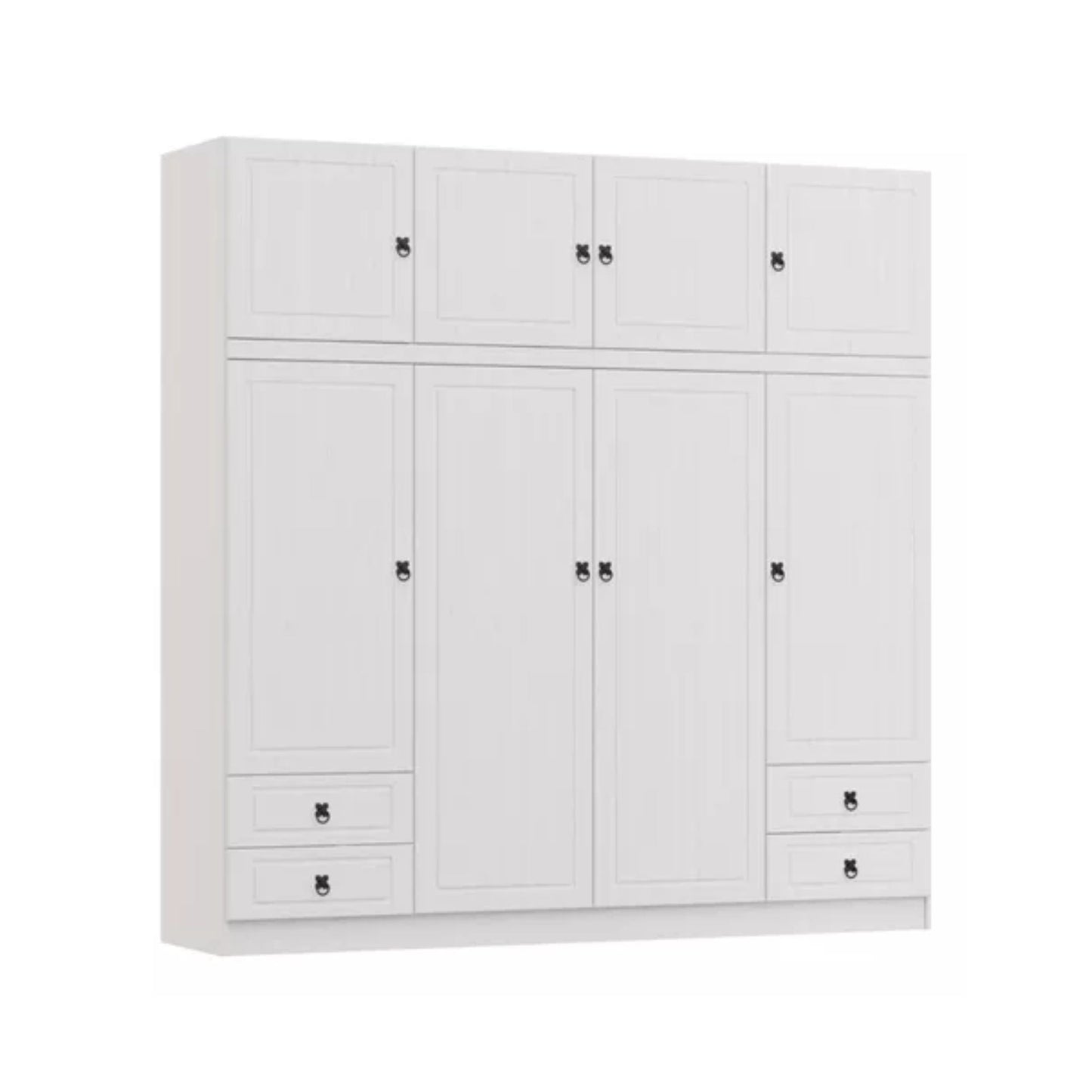 Ropero 4 puertas madera maciza - BLANCO