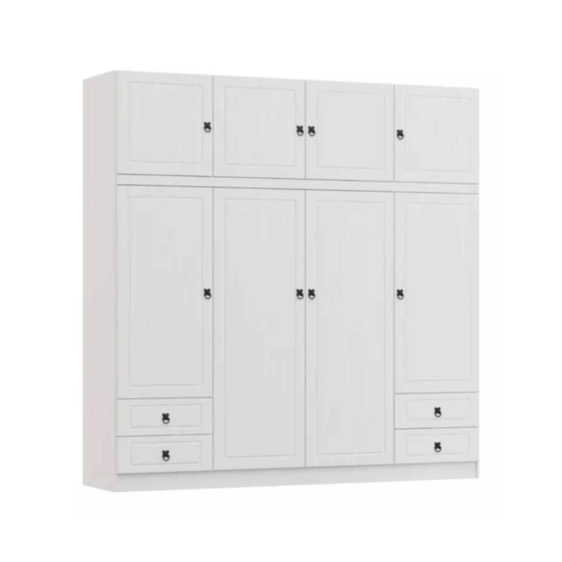 Ropero 4 puertas madera maciza - BLANCO