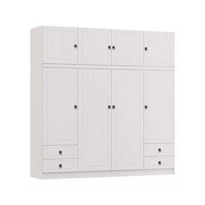 Ropero 4 puertas madera maciza - BLANCO