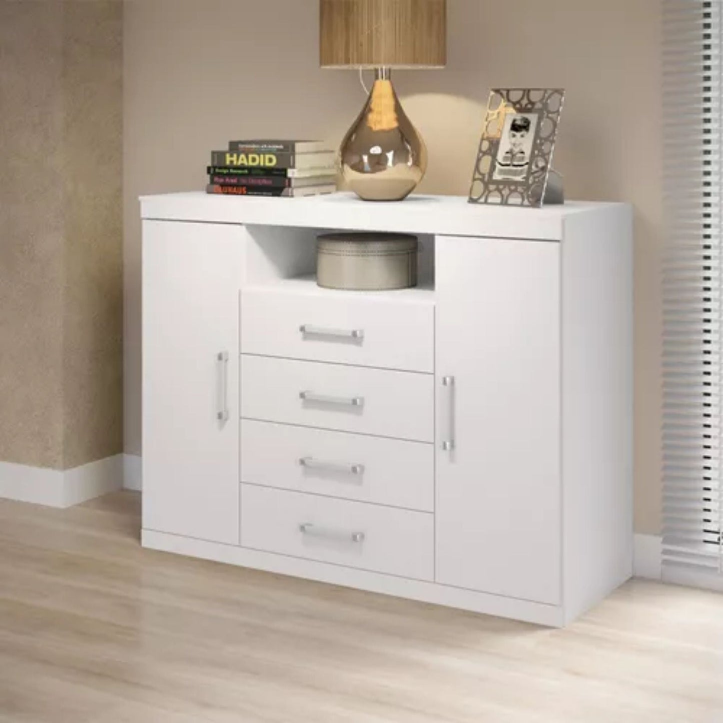 Cómoda Master 4 cajones 2 puertas - BLANCO