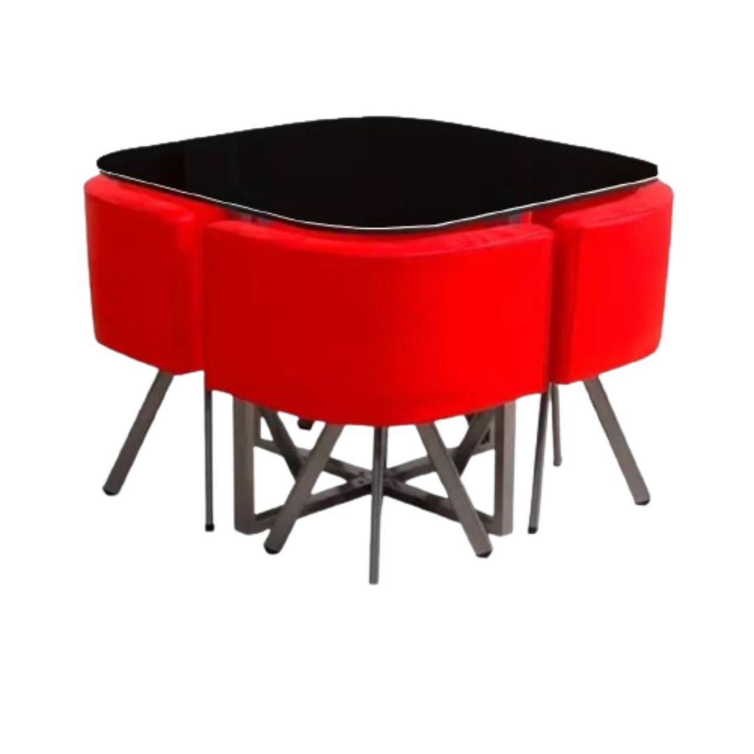 Juego de comedor 4 sillas Quesito - ROJO