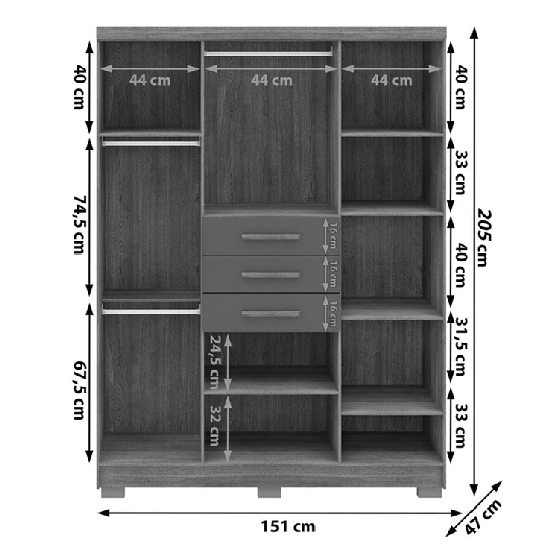 Ropero 6 puertas Taurus - NATURE