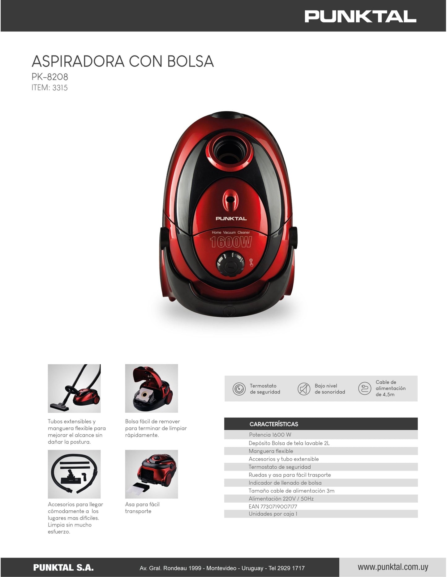 Aspiradora Punktal PK-8208