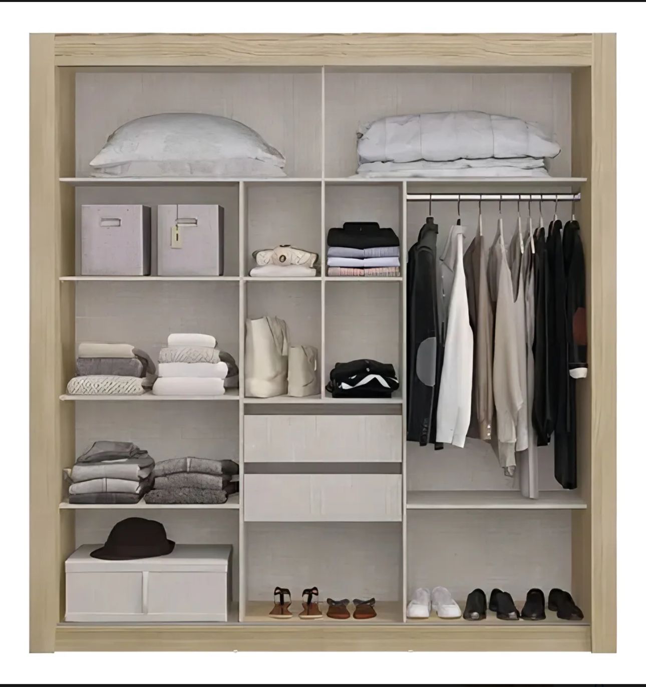 Ropero 3 puertas corredizas con espejo 950 - BLANCO