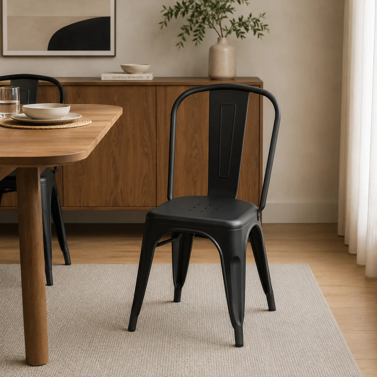 Silla Tolix plástica - NEGRO