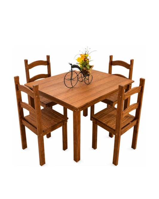 Juego de comedor 4 sillas Mexicano - CERA OSCURO