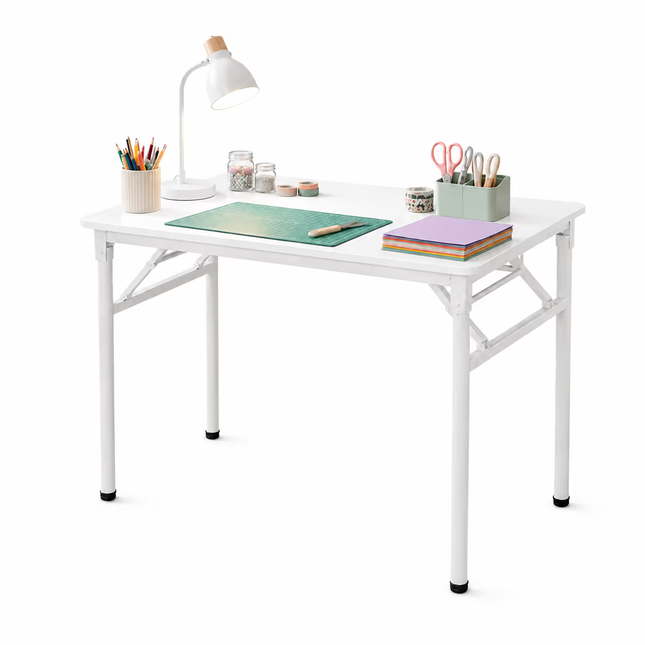 Mesa plegable en MDF y Hierro ESH0075 - BLANCO