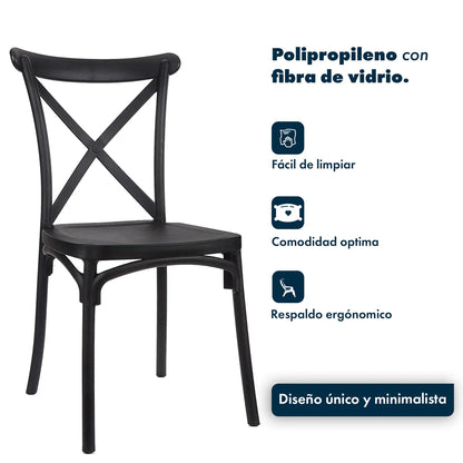 Silla de plástico Katrina - NEGRO