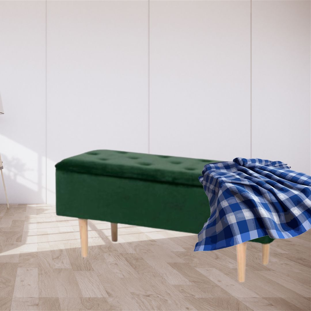 Banco Pie de cama verde 