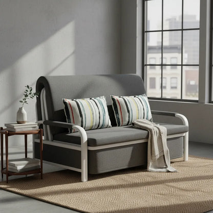 Sofá cama 2 cuerpos plegable en metal ESH0034G - GRIS