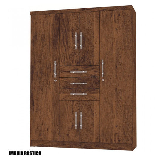 Ropero 6 puertas Taurus - IMBUIA/RÚSTICO