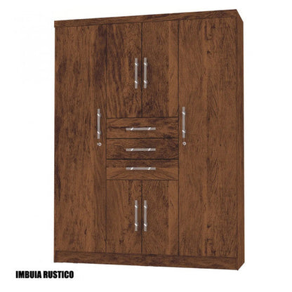 Ropero 6 puertas Taurus - IMBUIA/RÚSTICO