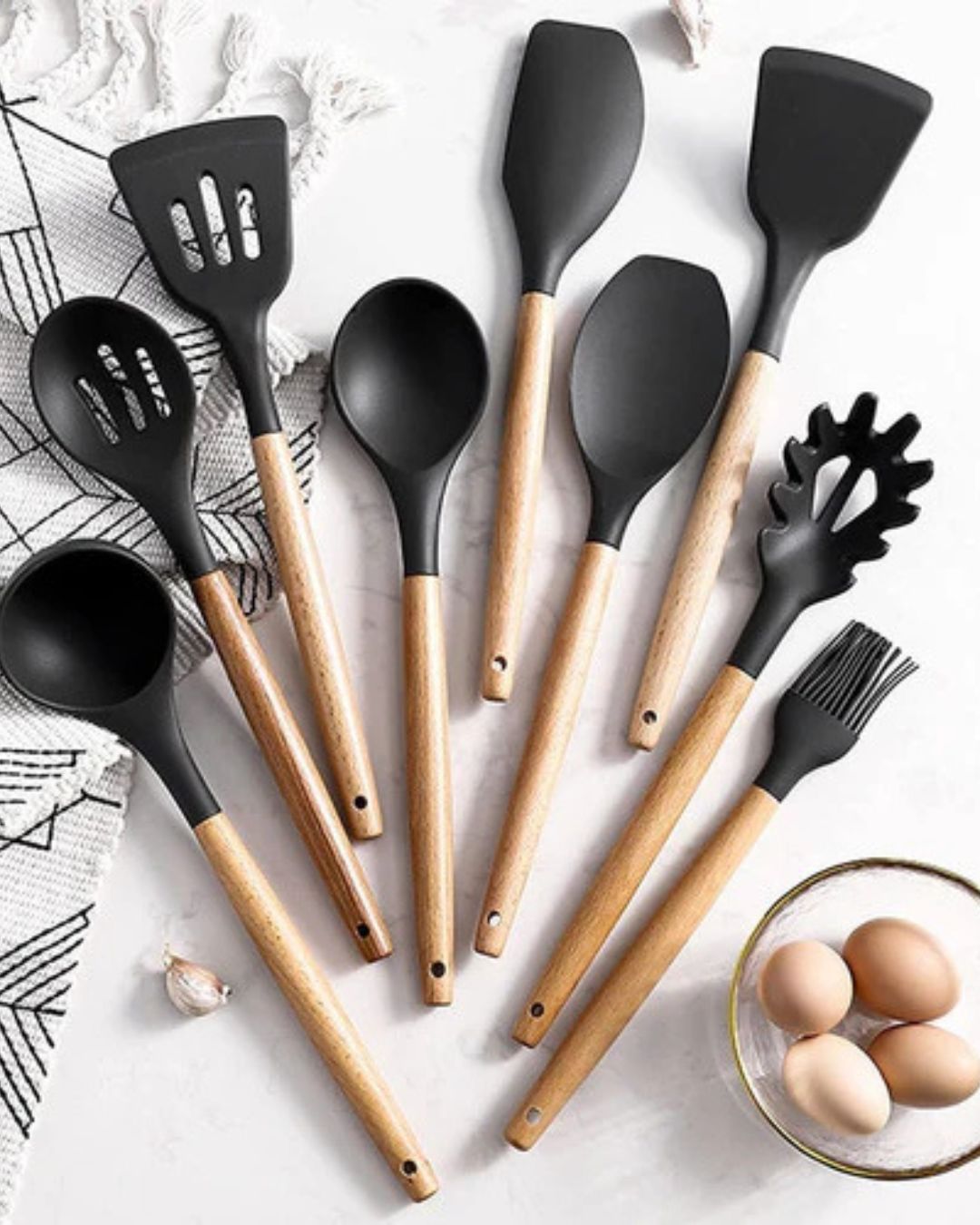 Set de menaje 12 piezas Madera y Silicona - Kassel