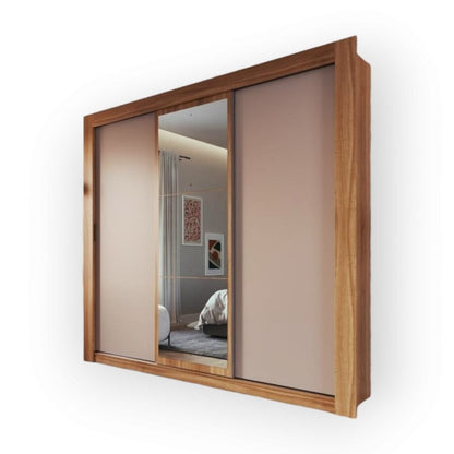 Ropero 3 puertas corredizas con espejo 950 - NOGAL/CINNAMON