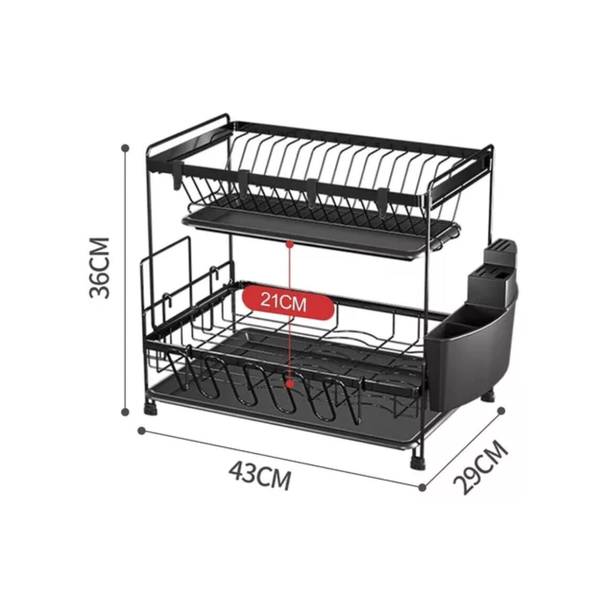 Escurridor 2 niveles EG1939 - NEGRO