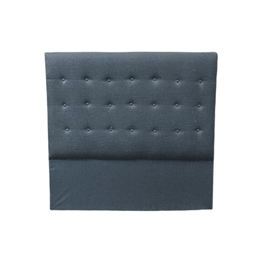 Respaldo Queen capitoneado en tela - AZUL