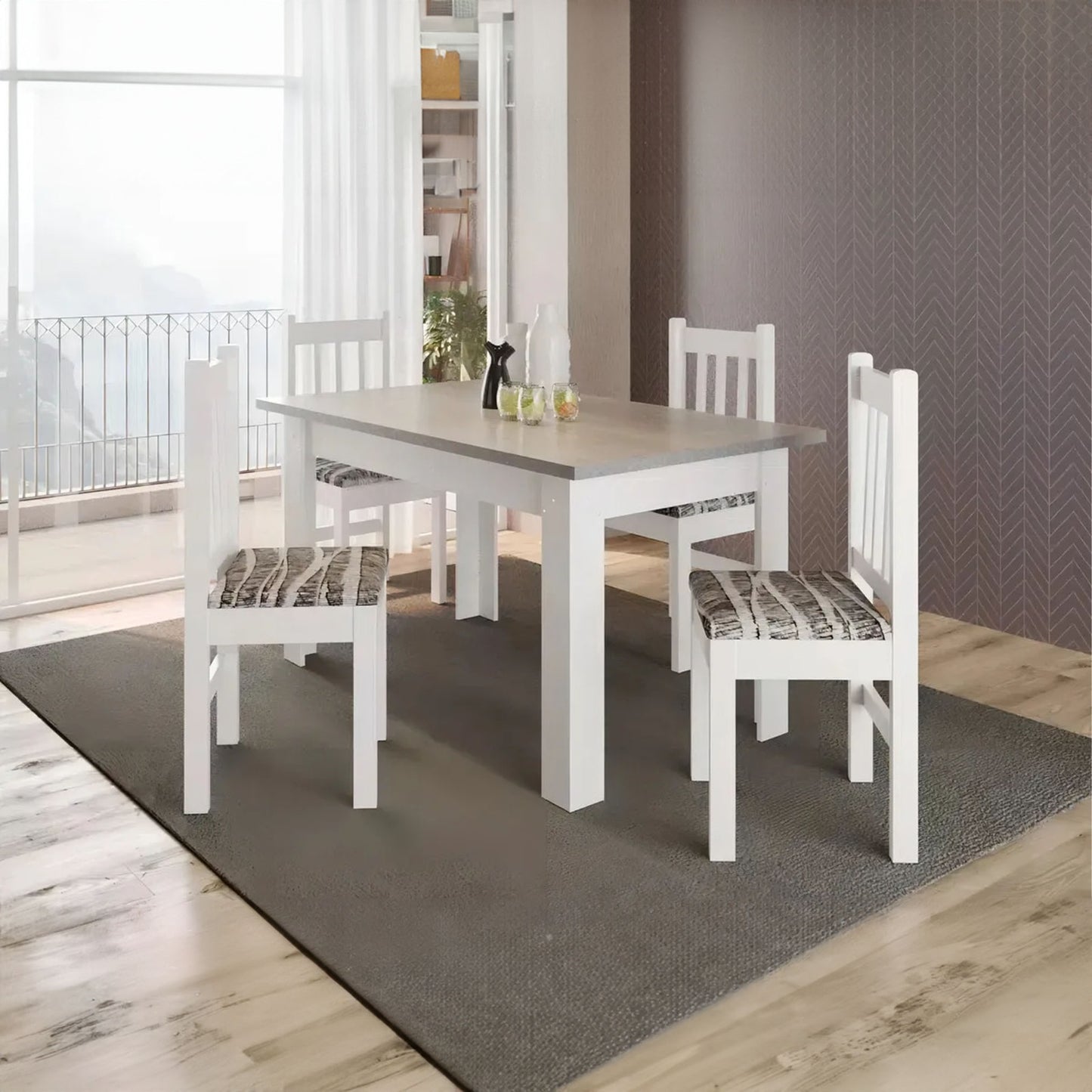 Juego de comedor 4 sillas San Pablo - 28572 BLANCO