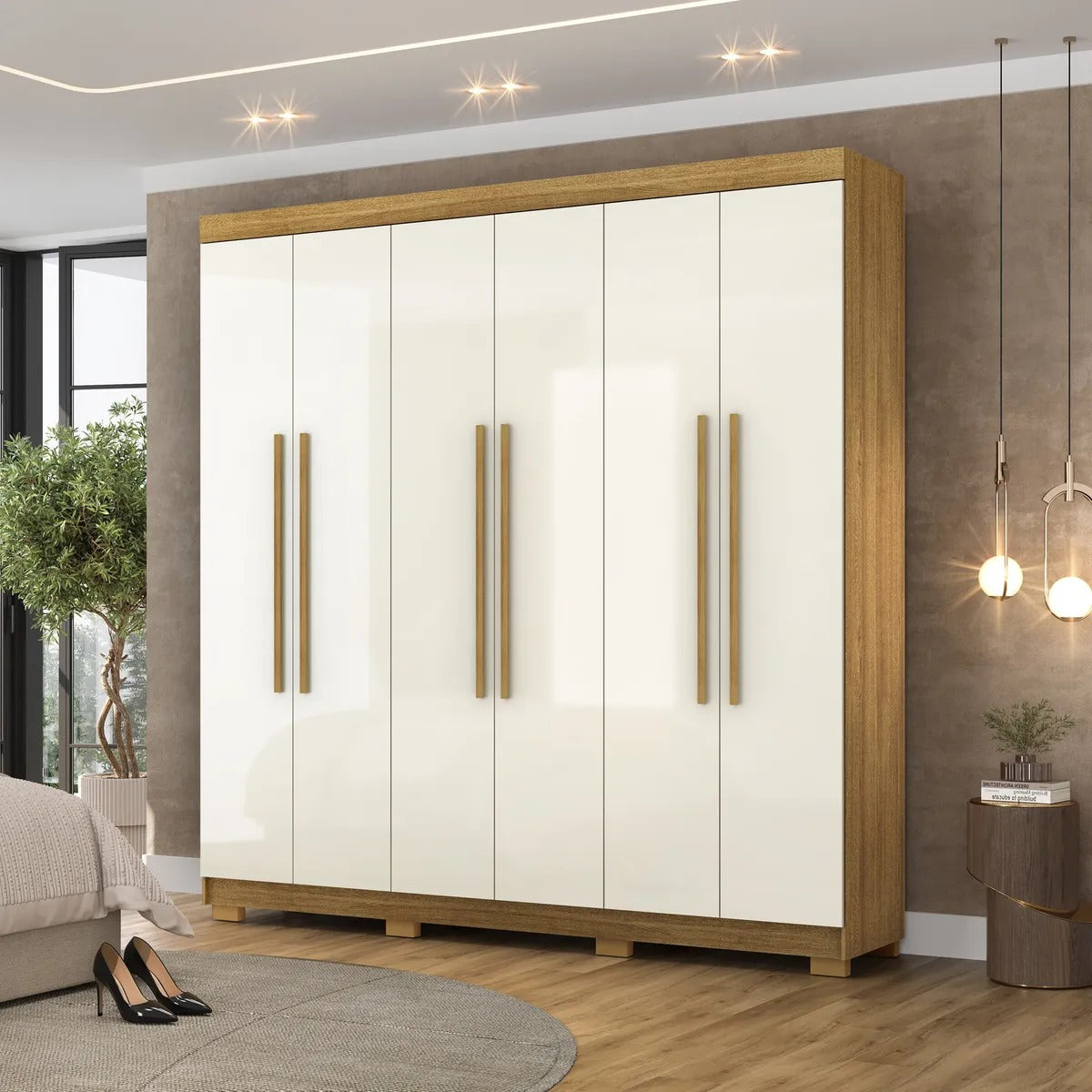 Ropero 6 puertas Elegance - NATURE/CHAMPAGNE
