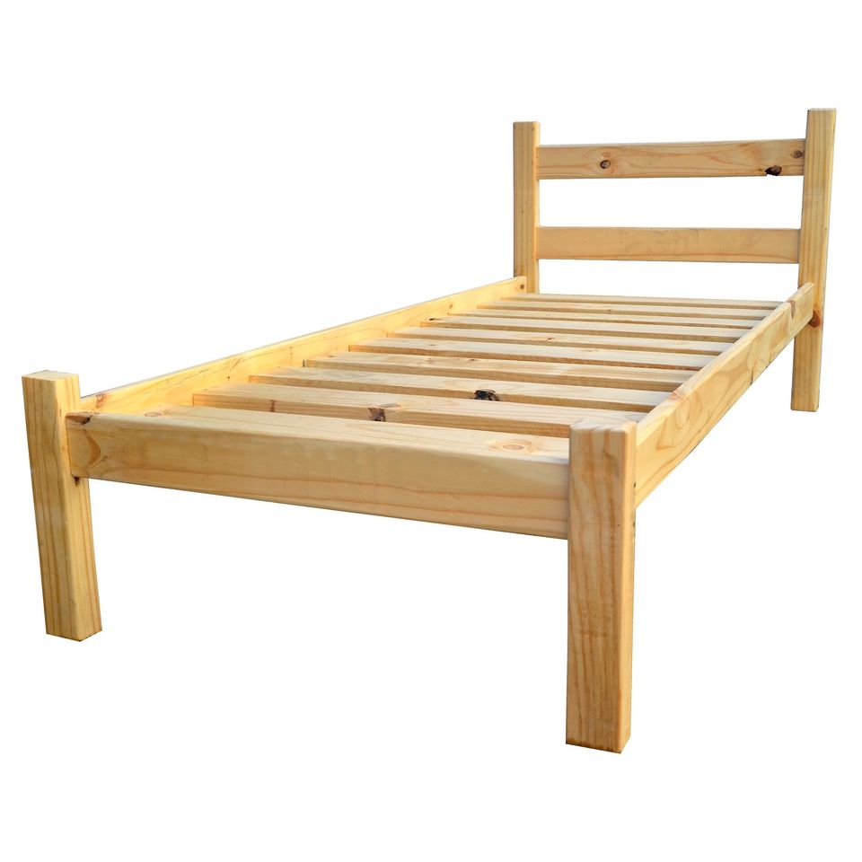 Cama 1 plaza de pino - SIN LUSTRE