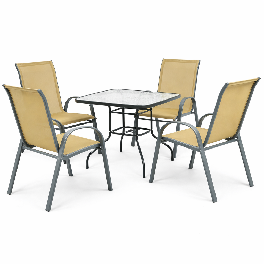 Juego de patio en acero y textilina MINORI - BEIGE