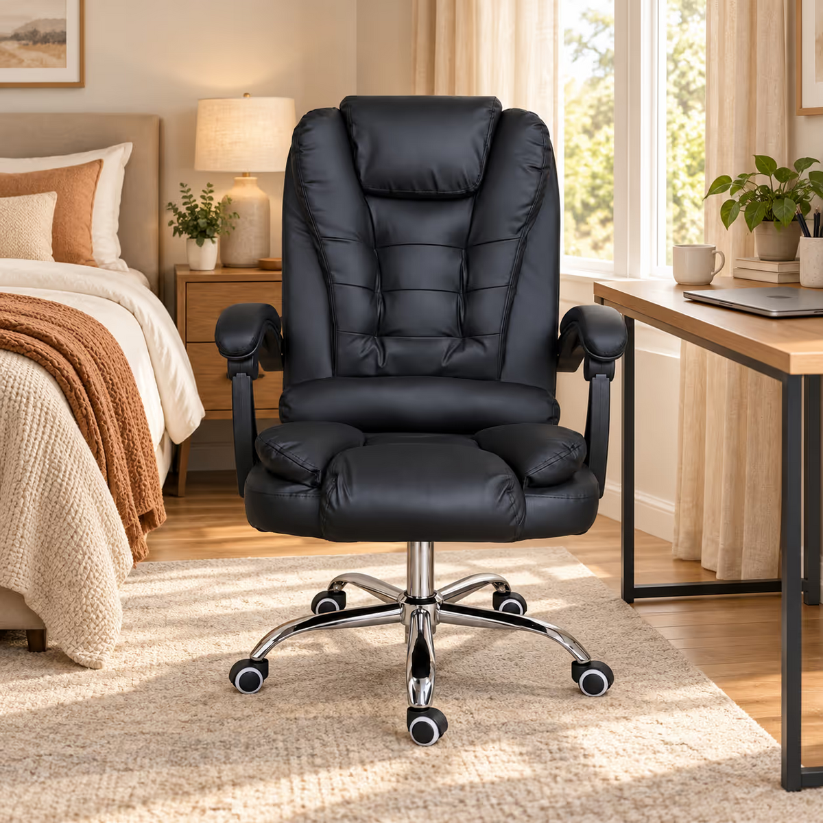 Silla de escritorio reclinable acolchada XIN0004 - NEGRO