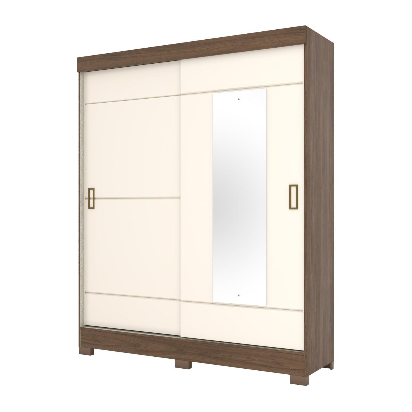 Ropero 2 puertas corredizas B66 - MARRÓN/BEIGE