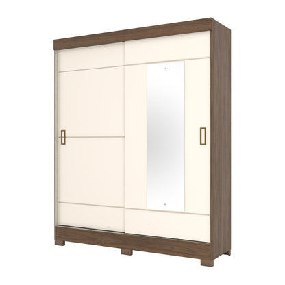 Ropero 2 puertas corredizas B66 - MARRÓN/BEIGE