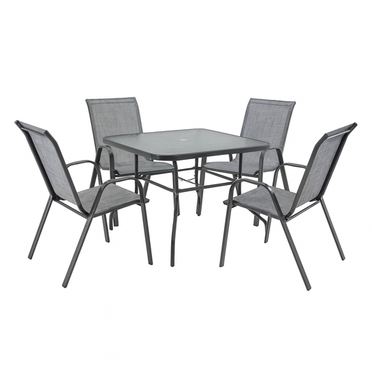 Juego de patio en acero y textilina MINORI - GRIS