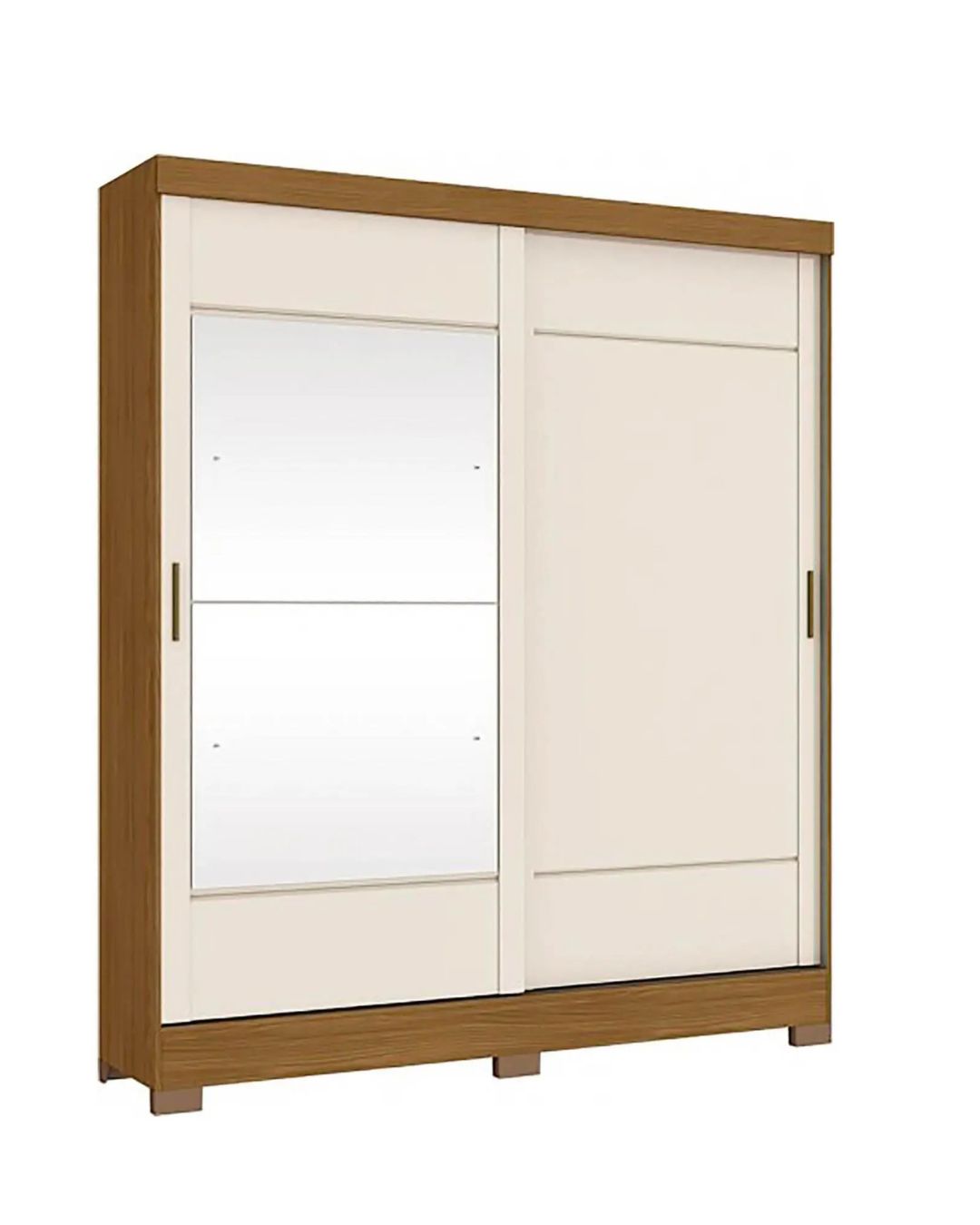 Ropero 2 puertas corredizas B74 - NATURE/OFF WHITE