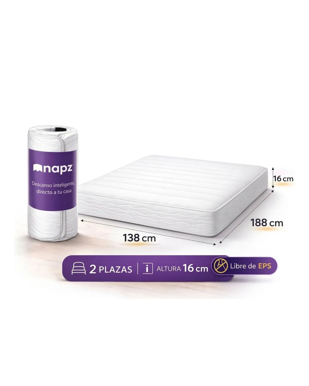 Colchón 2 Plaza Espuma - Napz Sleep Roll