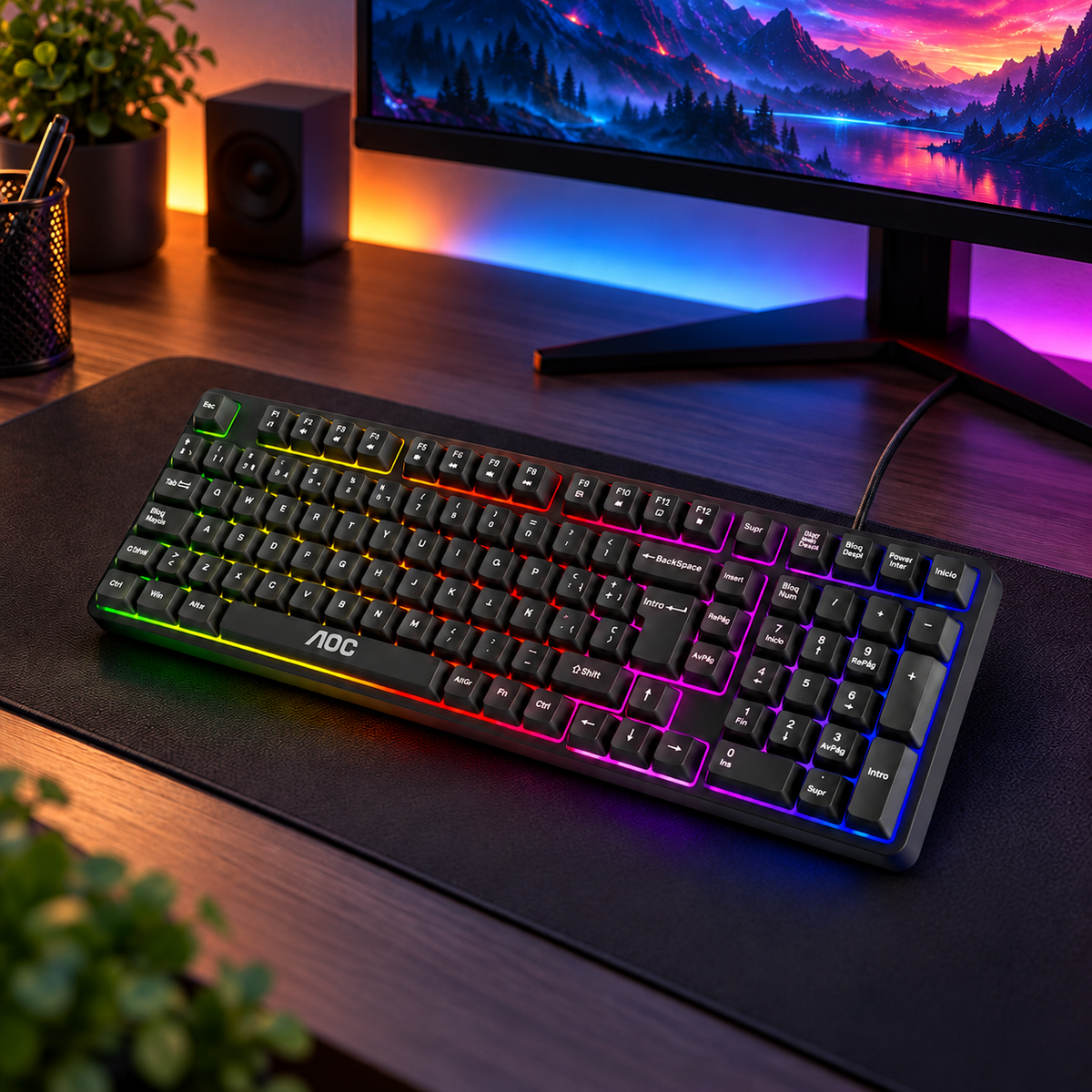 Teclado Gamer con luz AOC - GK116B16  