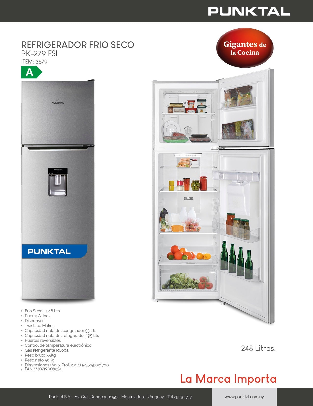 Heladera Punktal 284L - PK279