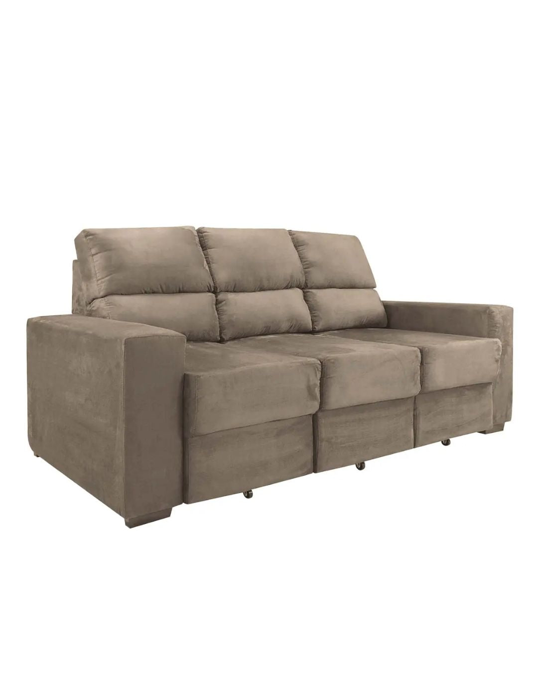 Sillón 3 cuerpos Tela Marrón - LOUIS