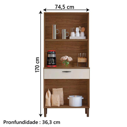 Kit de cocina 4 puertas CRIS - NOGUEIRA/OFF WHITE