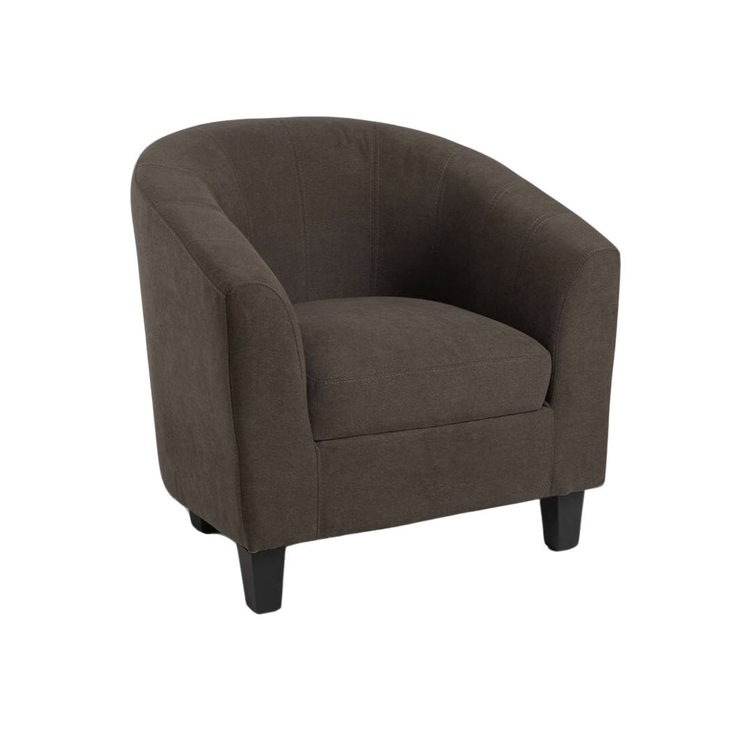 Butaca U tapizada en tela - MARRON